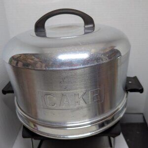 Vintage 1950's Kromex Aluminum Locking Cake Cover Holder Carrier Server MCM
